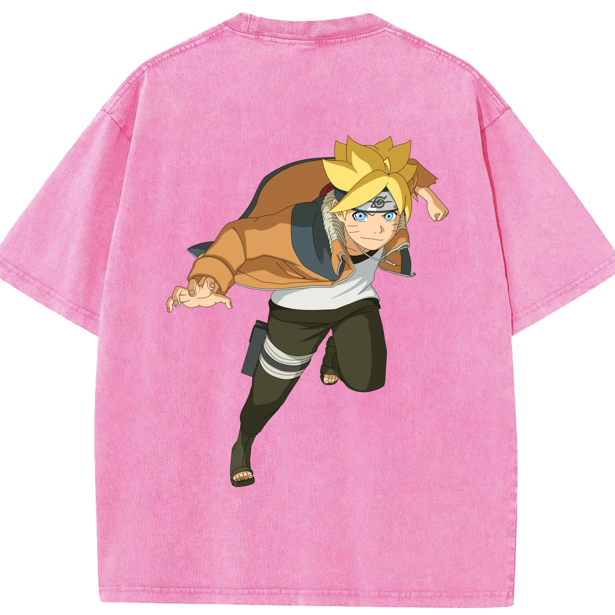 （画像用） NARUTO -ナルト- うずまき ナルト Uzumaki Naruto 綿100% ヴィンテージ風 半袖Tシャツ（背面プリント）